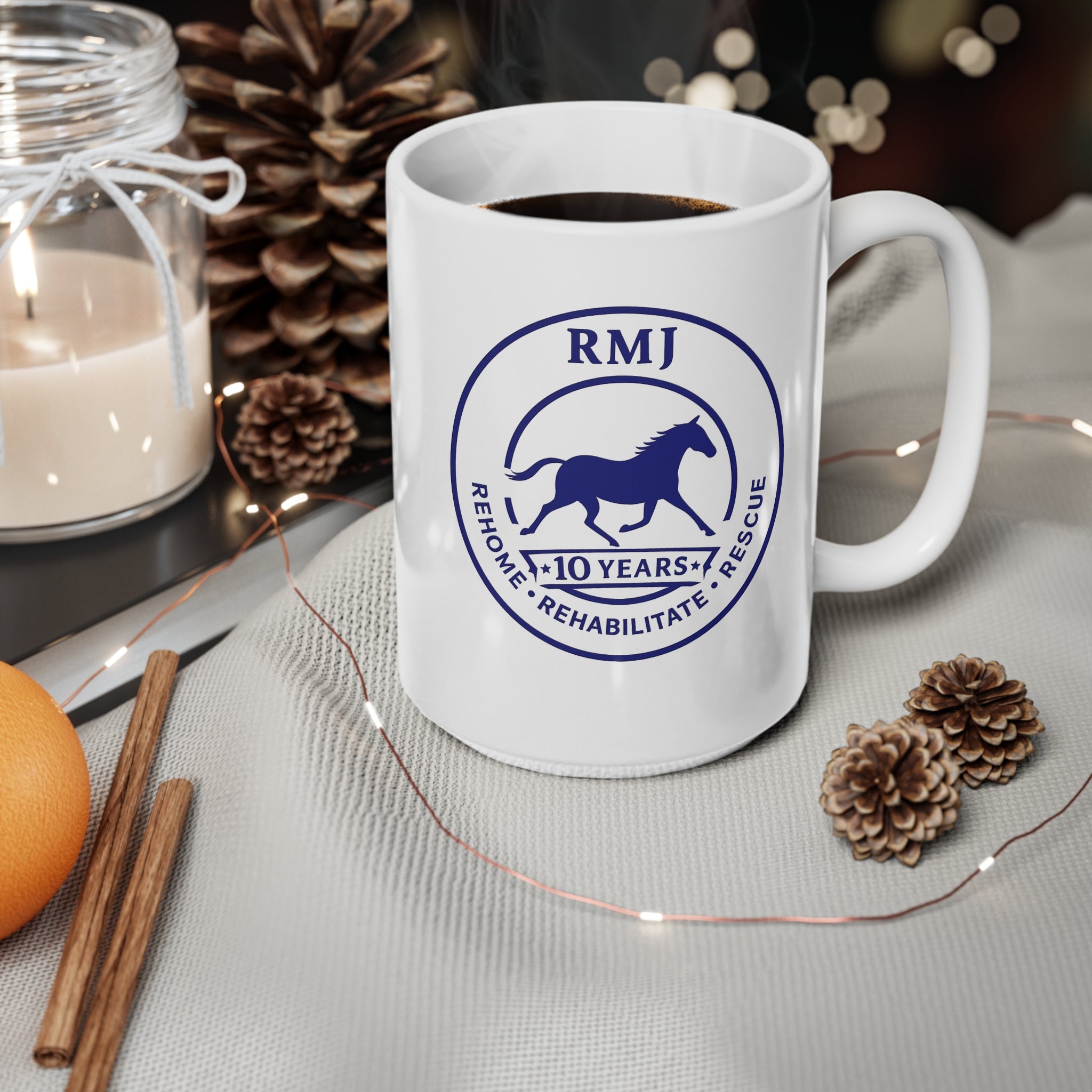 RMJ Supporter Comemorative Mug — RMJ 10 Years Ceramic Coffee Cup (11oz & 15oz)