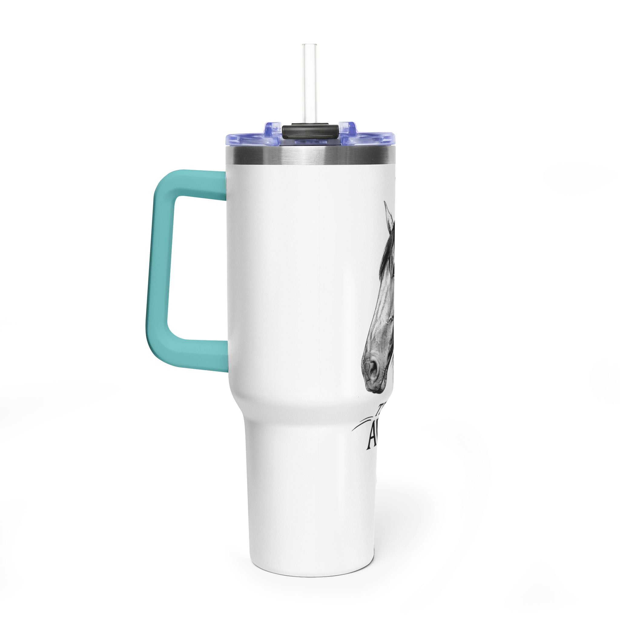 40oz Horse Tumbler - 'Team Avi' Vacuum Insulated Travel Mug