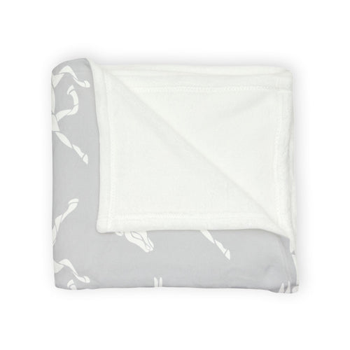 Horse Pattern Soft Polyester Blanket — Grey Running Horses Throw for Equestrian Lovers