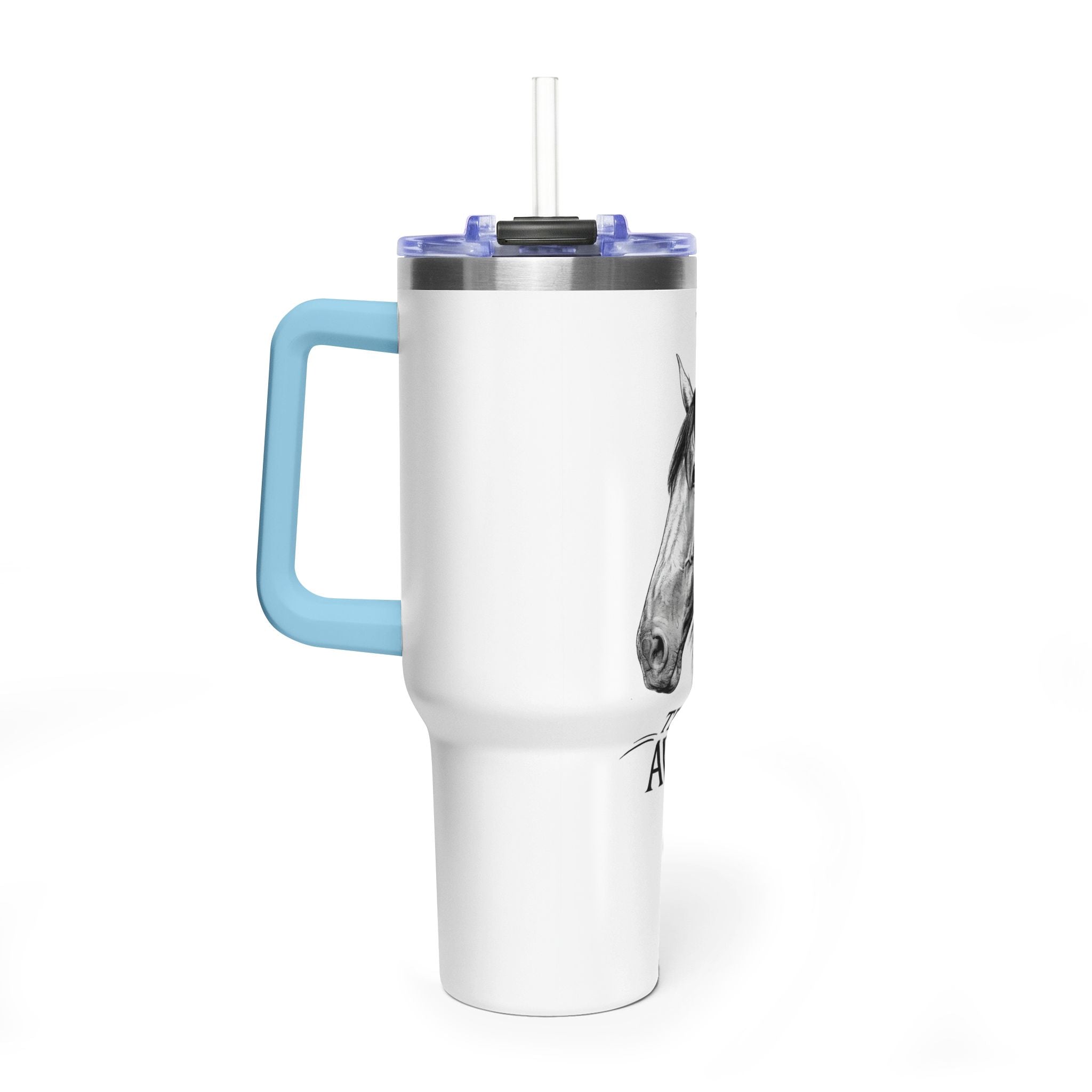 40oz Horse Tumbler - 'Team Avi' Vacuum Insulated Travel Mug