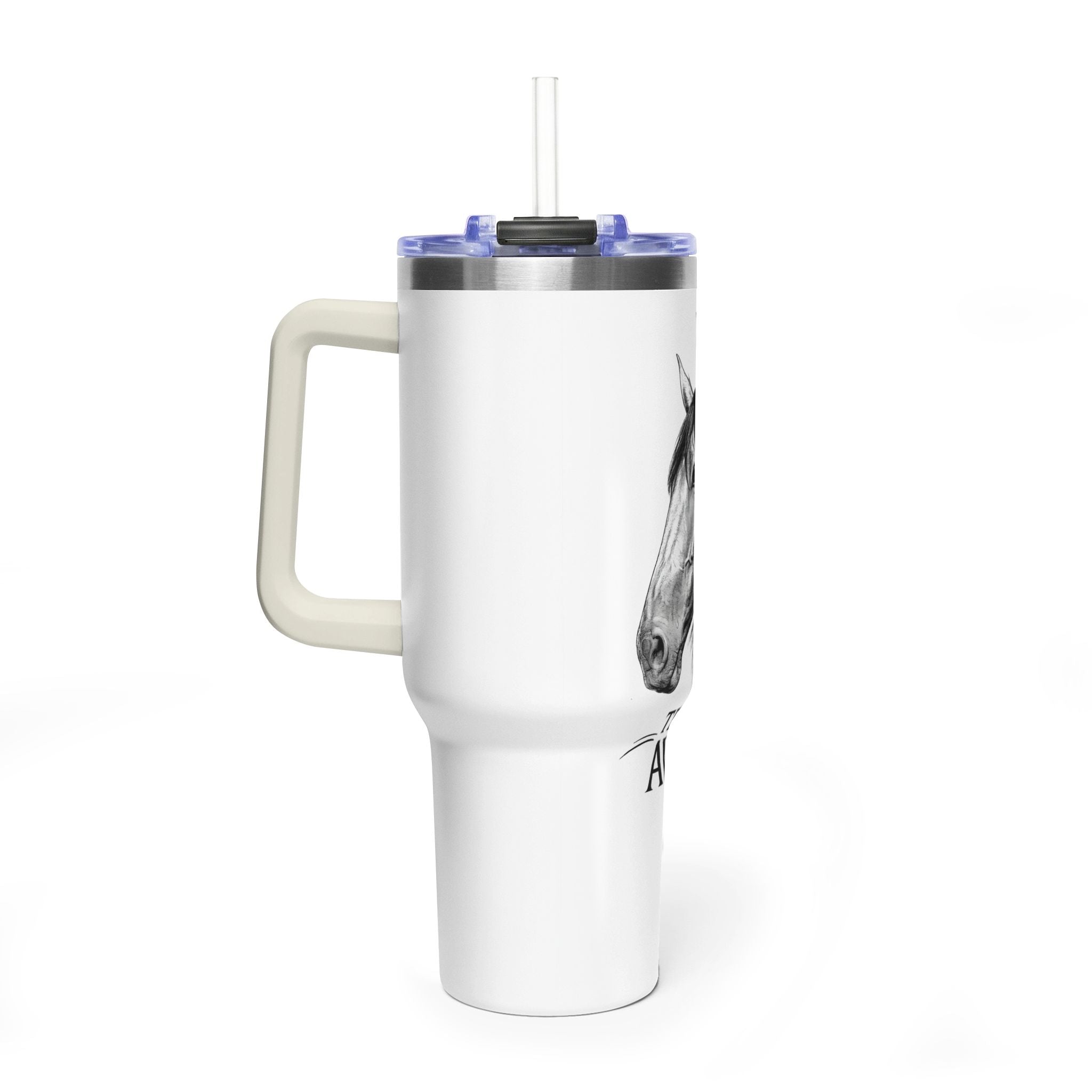 40oz Horse Tumbler - 'Team Avi' Vacuum Insulated Travel Mug