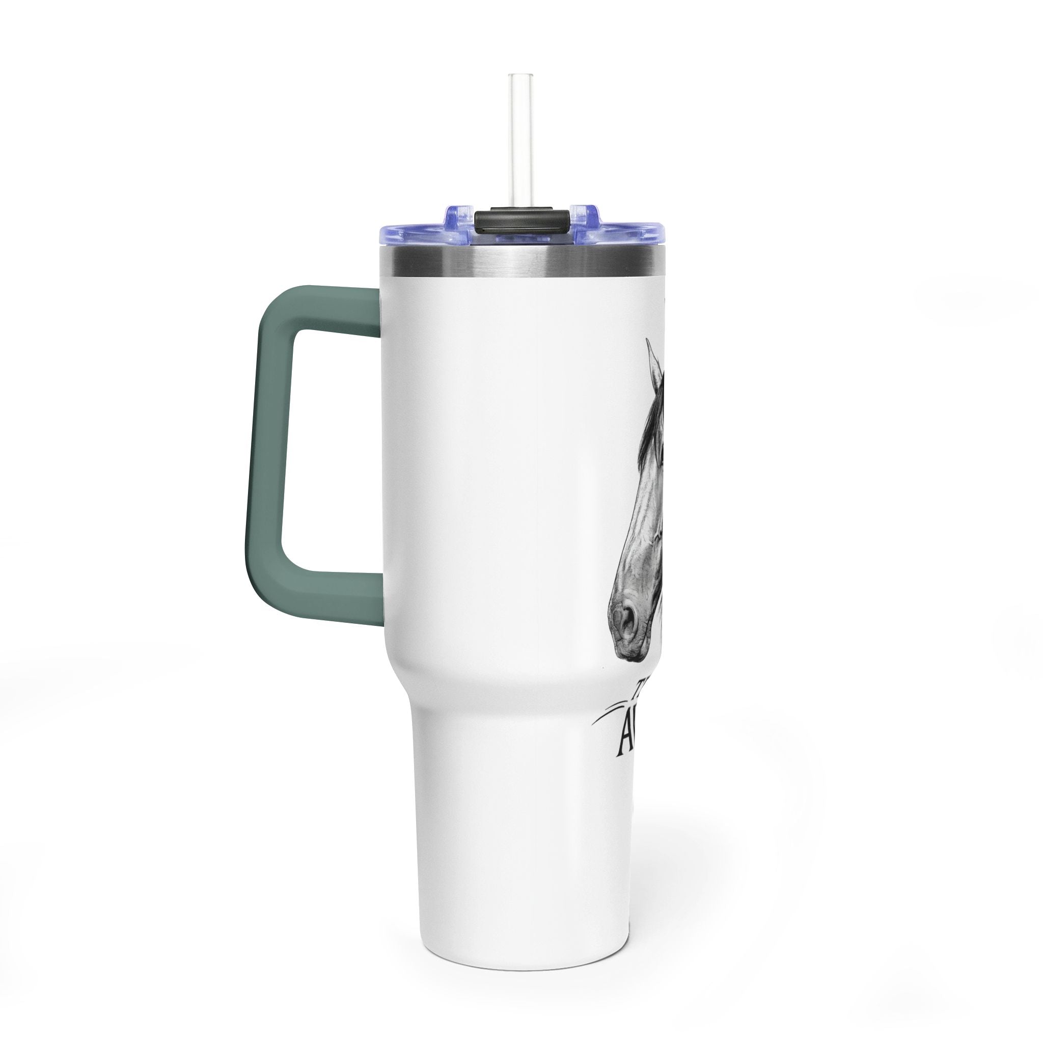 40oz Horse Tumbler - 'Team Avi' Vacuum Insulated Travel Mug