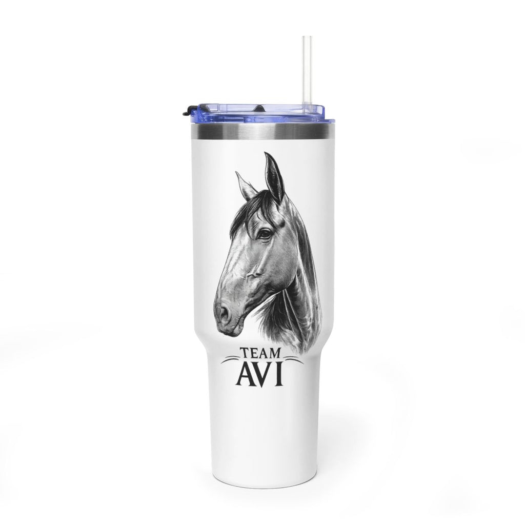 40oz Horse Tumbler - 'Team Avi' Vacuum Insulated Travel Mug
