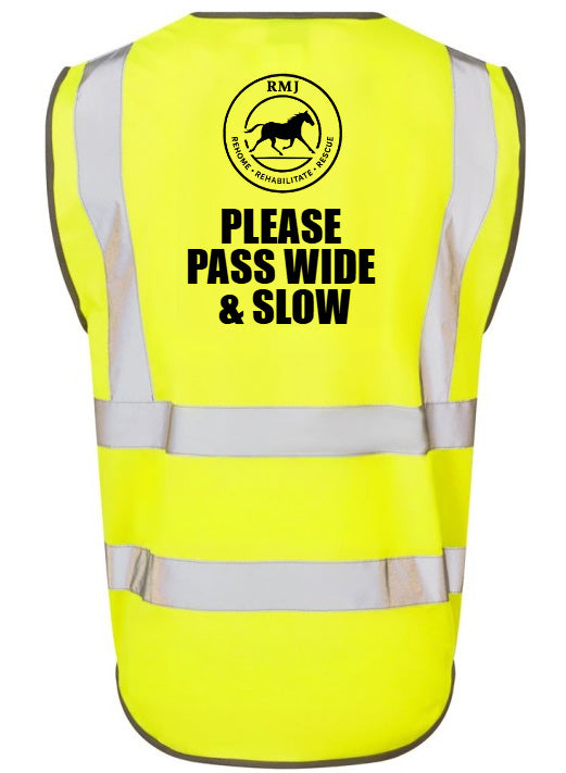 RMJ Hi Viz Vest PLEASE PASS WIDE & SLOW