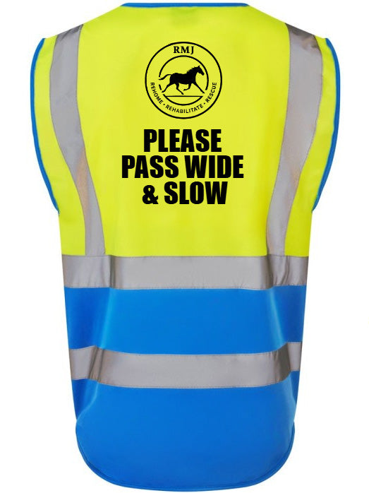 RMJ Hi Viz Vest PLEASE PASS WIDE & SLOW