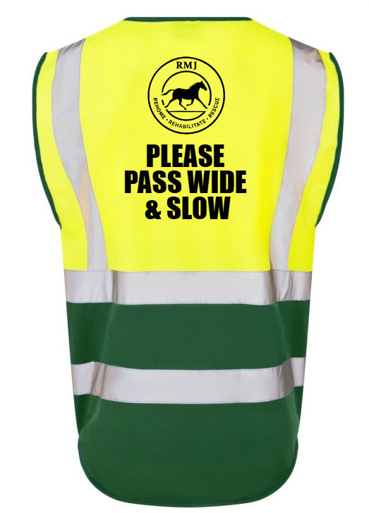 RMJ Hi Viz Vest PLEASE PASS WIDE & SLOW
